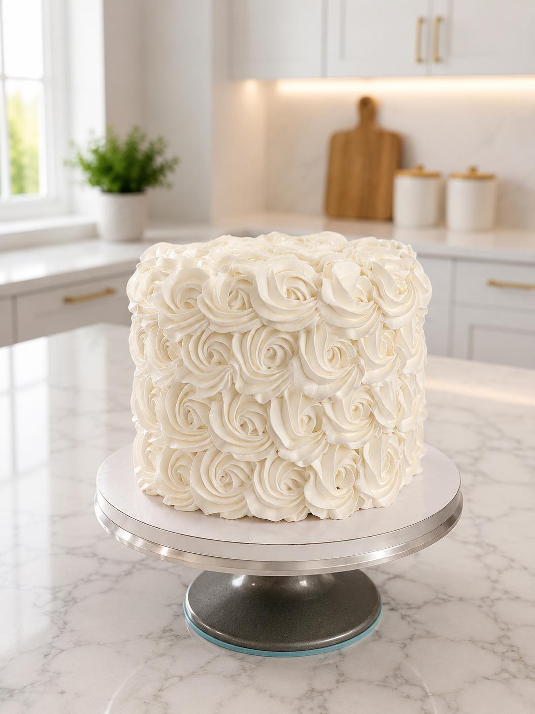 Cake Rosetas Blancas